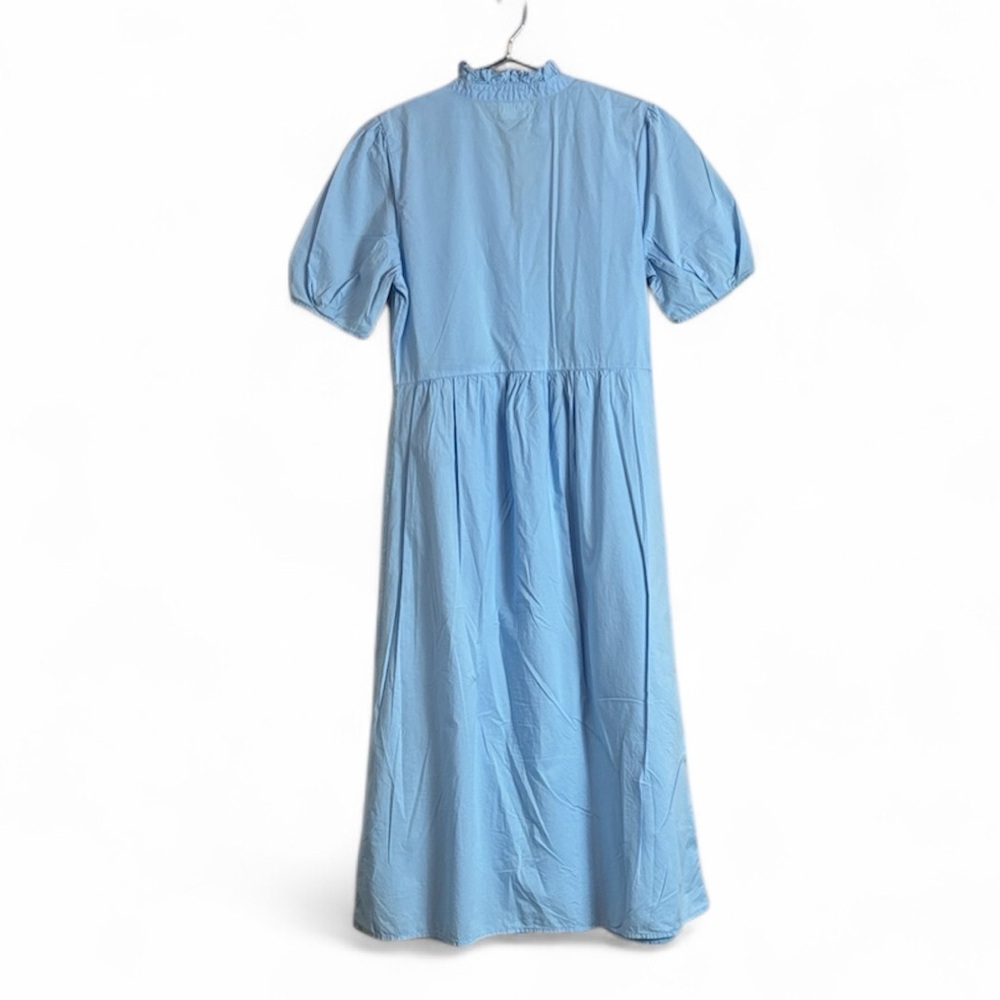 Nation LTD Sky Blue Midi Dress with Puff Sleeves 100% Pima Cotton - Picture 8 of 8